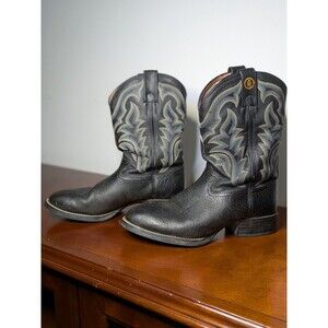 Tony Lama RK1104 Black Roper Boots Men's 9.5 EE Multi-Color Stitching #Rodeo...